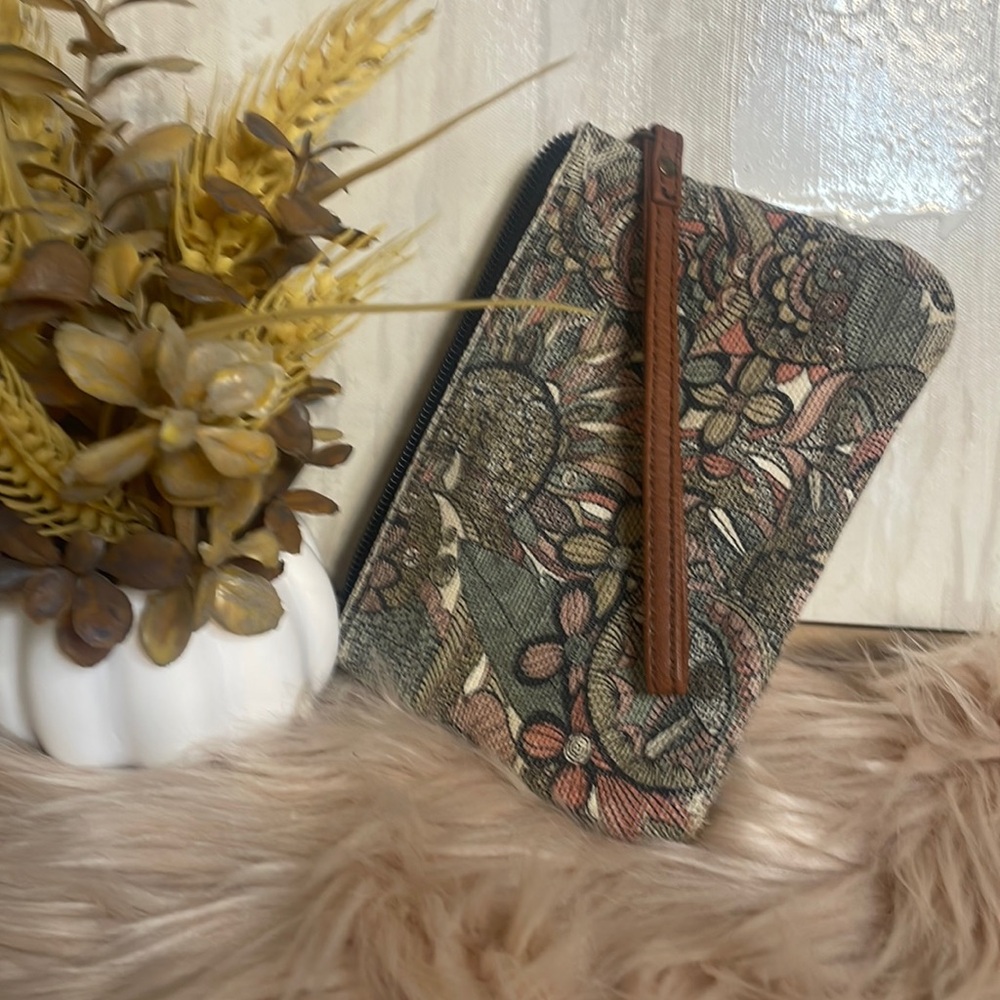 Sakroots Floral Zipper Pouch with Wrist Strap